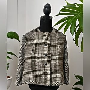 Vintage houndstooth wool cape